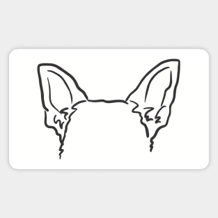 German Shepherd Ears, Dog Ears outline Magnet